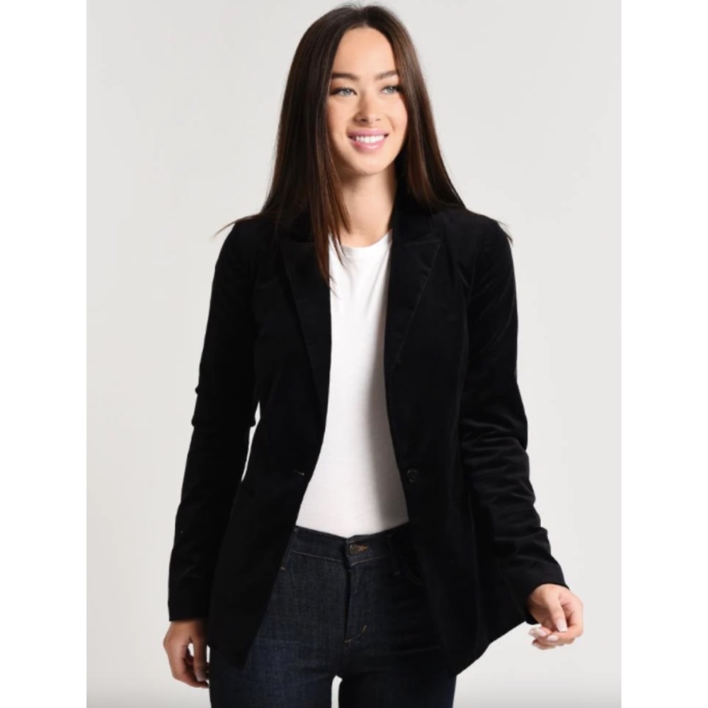 J Brand Denise Velvet Blazer - Black